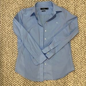 Ralph Lauren Stretch- Non Iron Blue Button Down Shirt Classic Tailored Fit